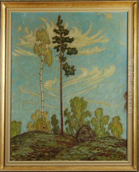 Riddaren Och Jungfrun Oil Painting by Gustaf Franzen