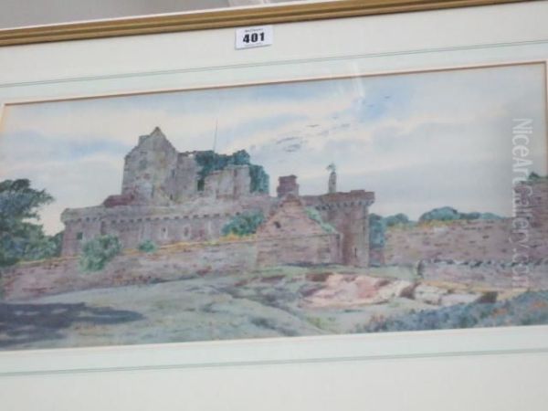 View Of A Ruined Castle Oil Painting by Arthur Anderson Fraser