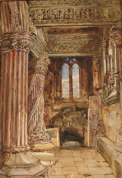 Interior Of A Church Oil Painting by Arthur Anderson Fraser