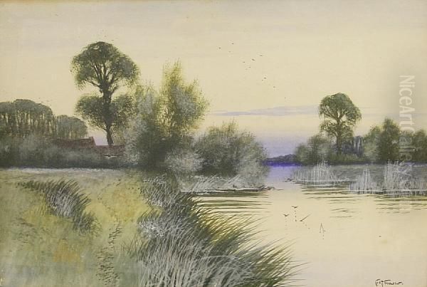 River By Dusk Oil Painting by George Gordon Fraser