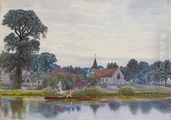 An Evening On The River Oil Painting by George Gordon Fraser