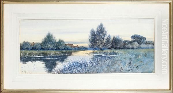 River Landscape Oil Painting by Robert Winter Fraser