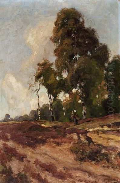 A Walk On The Heath Oil Painting by Hendrik Frauenfelder