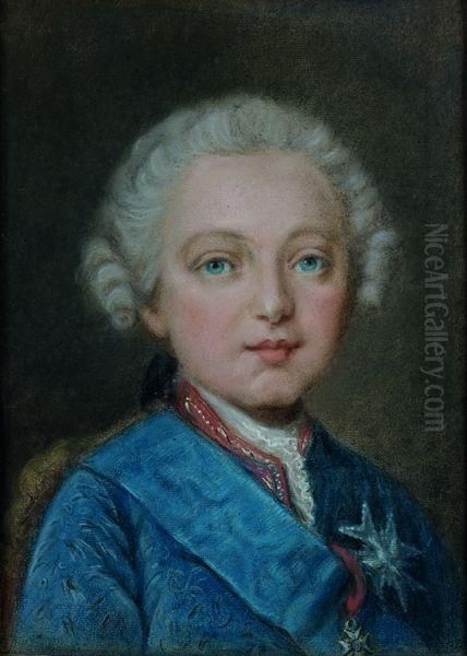 Portrait D'enfant De La Famille Royale Portant L'ordre Du Saint-esprit Oil Painting by Jean Martial Fredou