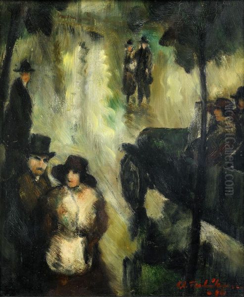 Parisgata Oil Painting by Carl Einar, Figge Fredriksson