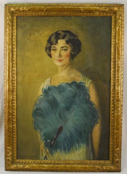 Portrait Of Mabel Souvaine Oil Painting by Arthur R. Freedlander