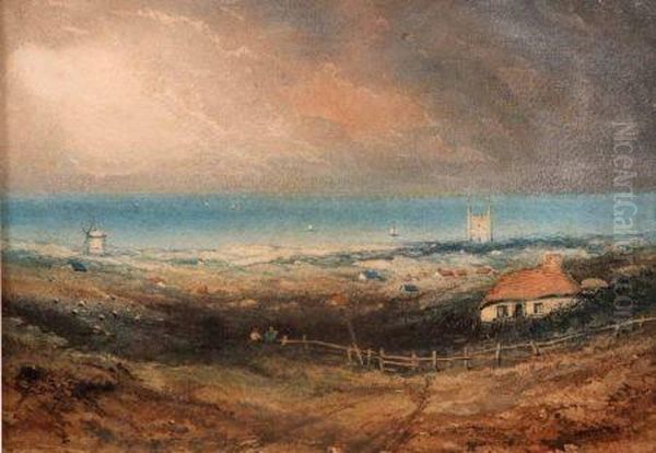 A Panoramic View Of Cromer Oil Painting by Will. Philip Barnes Freeman