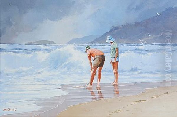 Catching Worms, Seal Rock Oil Painting by William Freeman