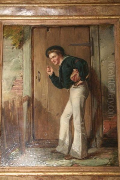 A Sailor Returns Oil Painting by George Augustus Freezor