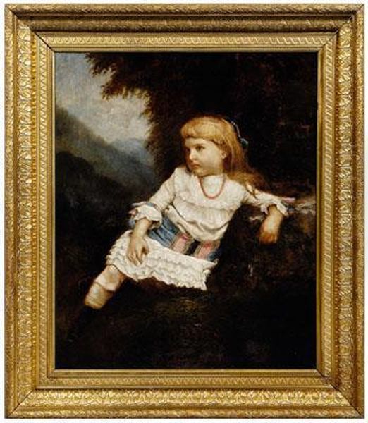 Portrait Of A Young Girl In
Mountain Landscape Oil Painting by William Frefichs