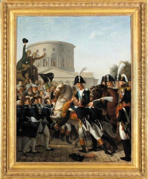 The Entry Into Paris Of The Comte D'artois Oil Painting by Jacques Noel M. Fremy