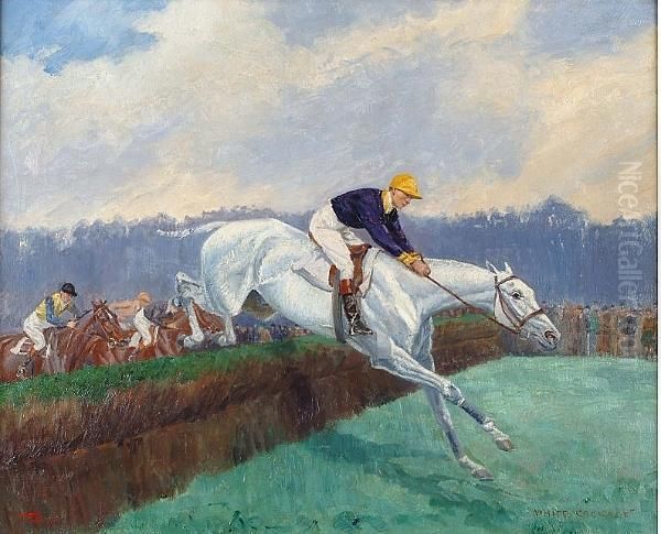 White Cockade Oil Painting by Frank French