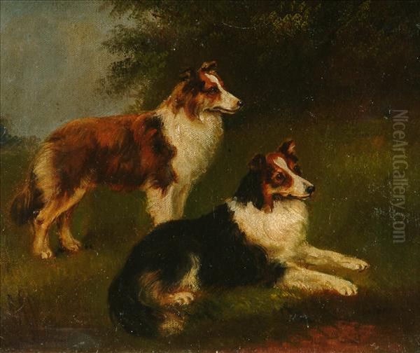 Two Seated German Shepherd' Oil Painting by Frederick, Fred French