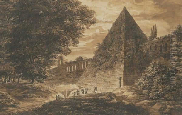 Pyramide De Caius Oil Painting by Jean-Baptiste, Jean Frenet