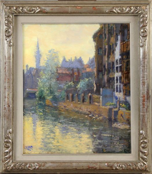 Coin De La Rue De Bruges, A Gand Oil Painting by Lucien Frennet