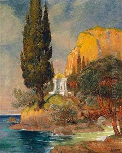 Weisser Pavillon Am See Oil Painting by Alexander Frenz