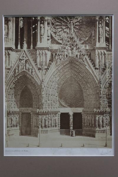 Portail De La Cathedrale De Reims Oil Painting by Bisson Freres