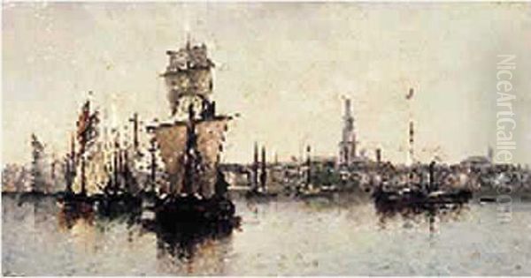 Le Port D'anvers Oil Painting by Louis Barthelemy Freret