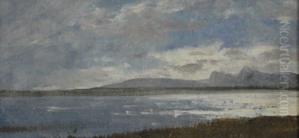 Norwegische Fjordlandschaft Oil Painting by Richard Hermann Jul. Fresenius