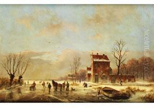 Niederlandische Winterlandschaft Oil Painting by Jacobus Freudenberg