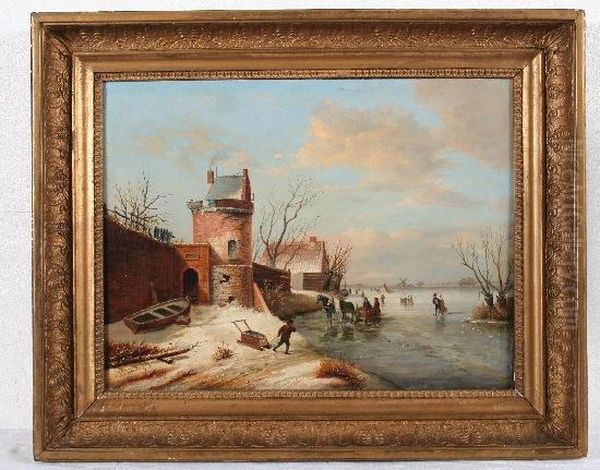 Eisvergnugen Oil Painting by Jacobus Freudenberg