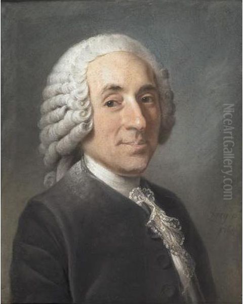 Portrait De Jean-baptiste-francois Durey De Bourneville-mesnieres Oil Painting by Franz Bernhard Frey