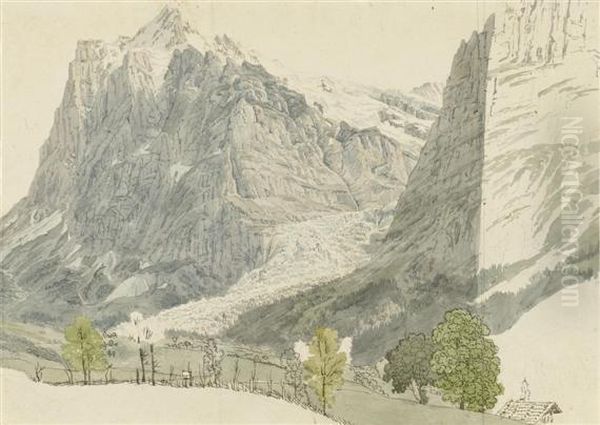 The Wetterhorn With The Grindelwald Glacier Oil Painting by Samuel Frey