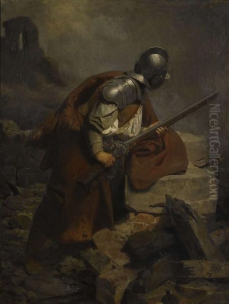 Krieger. 1871. Oil Painting by Albert Freytag