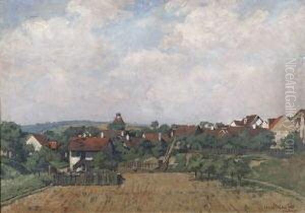 Blick Auf Stein Bei Konigsbach Oil Painting by Heinrich Freytag