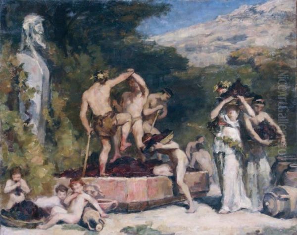 Scene De Bacchanale Oil Painting by Emile Friant