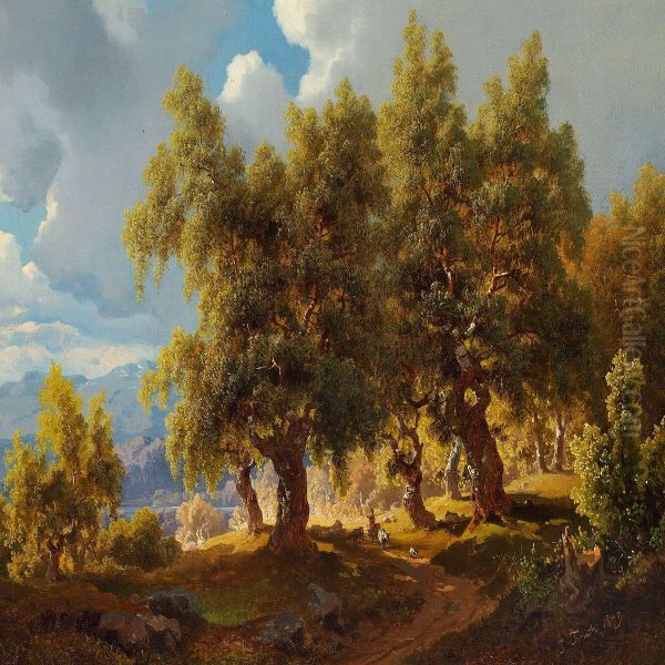 Norwegian Summerlandscape Oil Painting by Joachim Frich