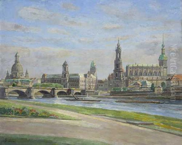 Blick Auf Dresden Oil Painting by Walter Friederici