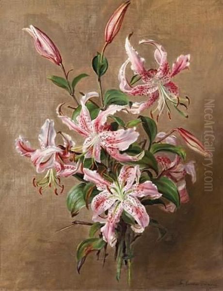 Tiger Lilies Oil Painting by Caroline Therese Friedrich