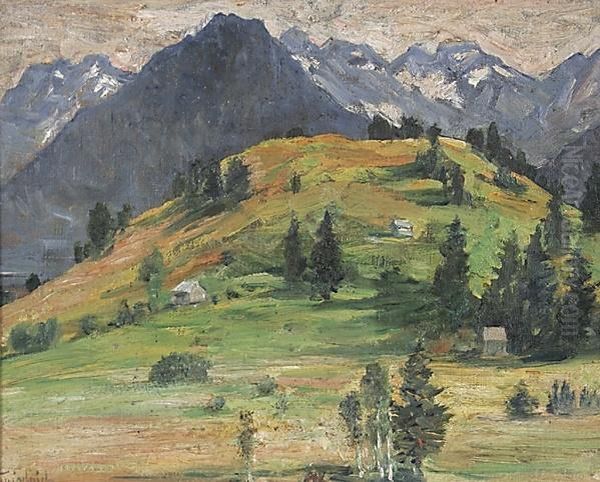 Berglandschaft Im Engadin Oil Painting by Harald Friedrich