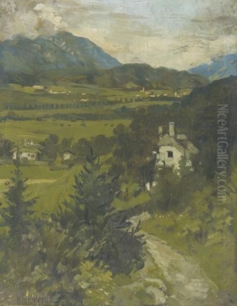 Mittelgebirgslandschaft Oil Painting by Harald Friedrich