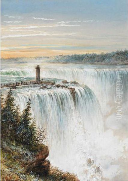 The Falls Oil Painting by Washington F. Friend