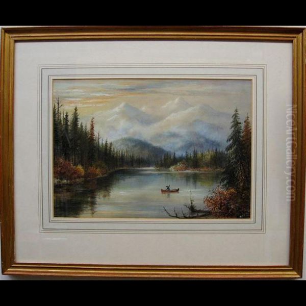 Lake Megantic; In The Adirondacks Oil Painting by Washington F. Friend