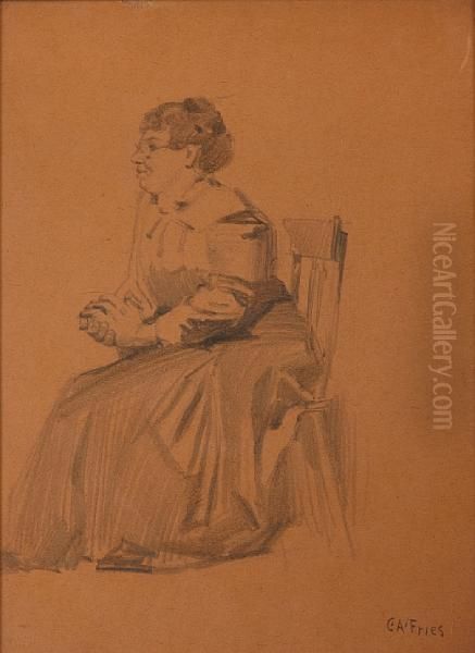 Seated Woman Oil Painting by Charles Arthur Fries