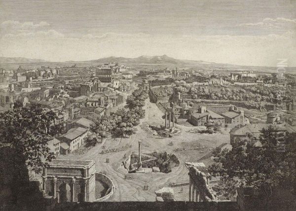 Blick Vom Forum Romanum Nach Sudwesten. Oil Painting by Ernst Fries