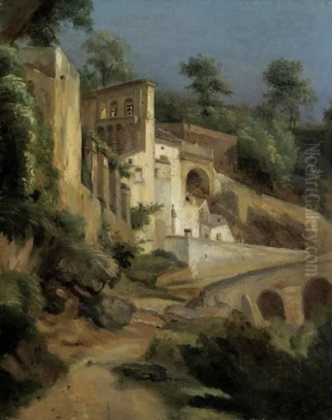 Das Kloster Ss. Trinita Bei Salerno Oil Painting by Ernst Fries