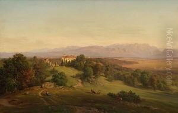 Gebirgslandschaft. Oil Painting by Wilhelm Fries