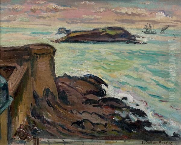 Les Remparts De Saint Malo Oil Painting by Emile-Othon Friesz