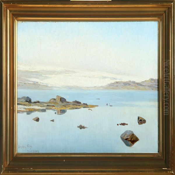 Scenery From A Greenlandic Inlet Oil Painting by Achton Friis