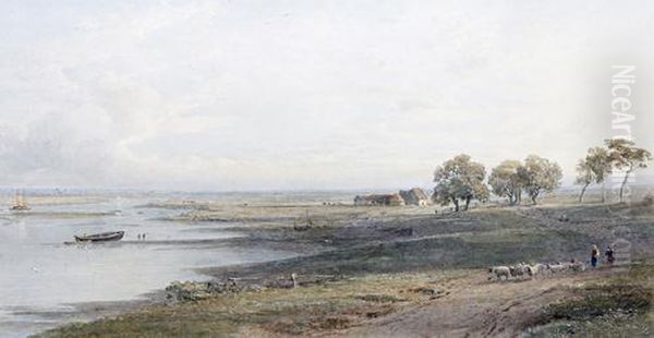 On The Essex Coast Oil Painting by George Arthur Fripp