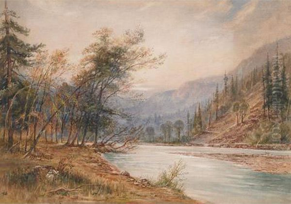 Cheakamus River, B.c. Oil Painting by Thomas William Roberts