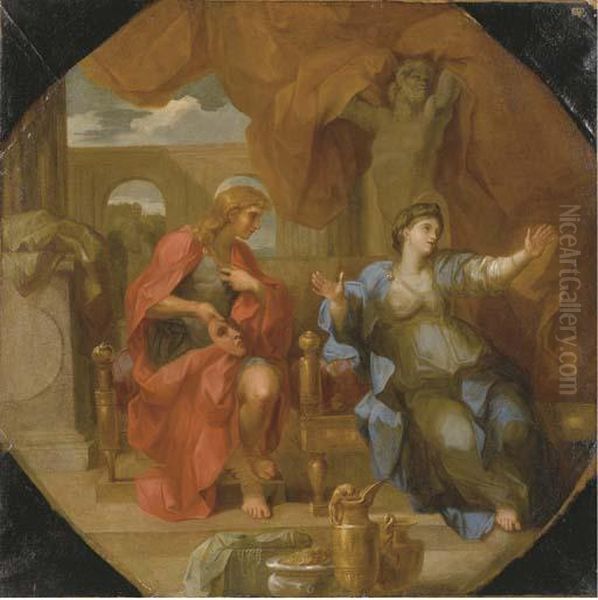 Apollon Et Thalie, Muse De La Comedie Oil Painting by Jacques Antoine Friquet De Vauroze