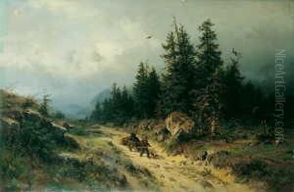 Signiert Unten Rechts: H. Frische. Oil Painting by Heinrich Ludwig Frische