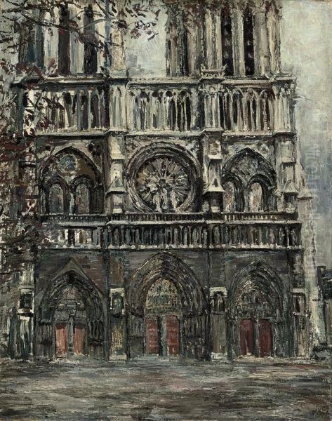 Entrance Of Notre Dame, Paris by Marcel Frischmann