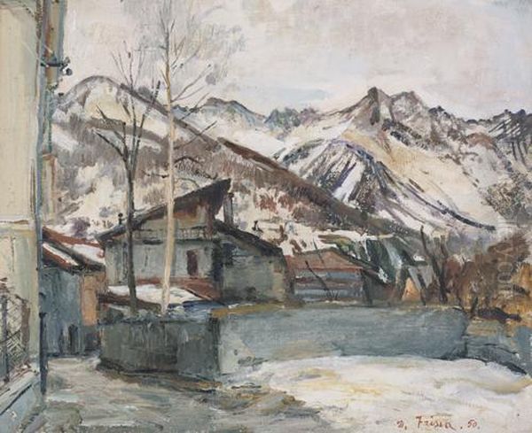 Inverno A Bardonecchia Oil Painting by Donato Frisia