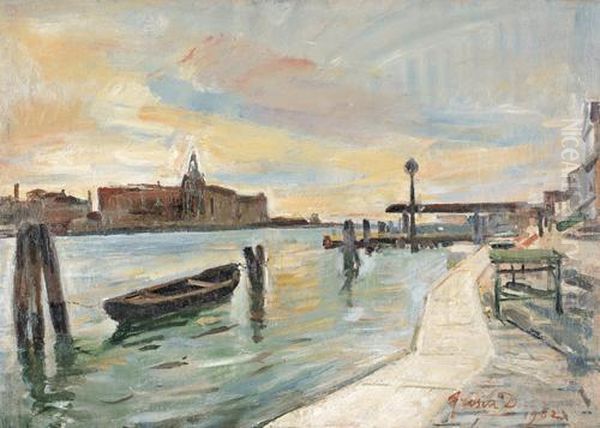 Venezia, Canale Della Giudecca Oil Painting by Donato Frisia